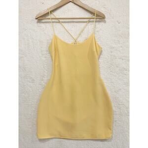 Revolve NBD Yellow Strappy Mini Dress Small Cocktail Dress Date Night Event